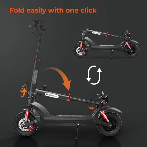isinwheel Electric Scooter, 11" Electric Scooters Adult Off-road Tires, 45 km Long Range Adult Electric Scooter, 3 Speed Modes with Smart LCD Display Fast E-Scooter