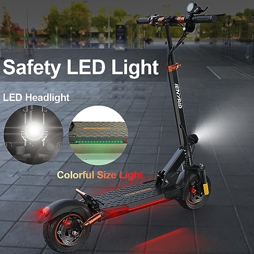 Ealirie Electric Scooter 10'' for Adults, Powerful Motor 500W, 40-50KM Range, Max Speed 25KM/H, Folding Scooter, 3 Speed Modes with LCD Screen for Adults, Black