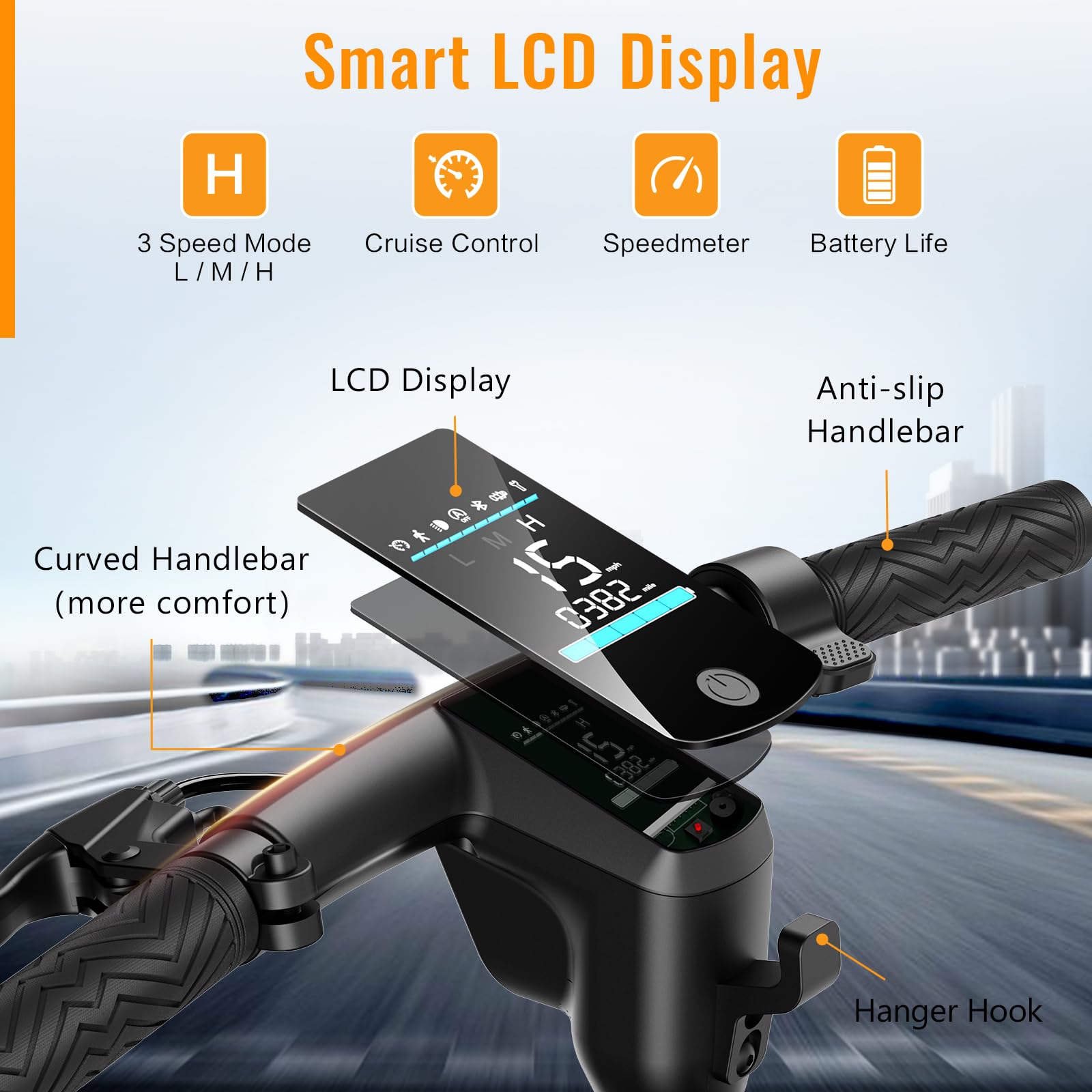 SISIGAD Electric Scooter for Adult,10 inches Solid Tires,32km Long Range,500W Peak Motor 3 Speed, Portable and Foldable Scooter Electric, Electric scooter for Teens Commuting with App Control