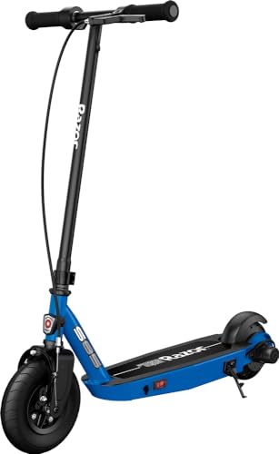 Razor Power Core S85 Electric Scooter for Kids Age 8 and Up, 8" Pneumatic Front Tire,Power Core High-Torque Hub Motor, Up to 10 mph, All-Steel Frame, Blue