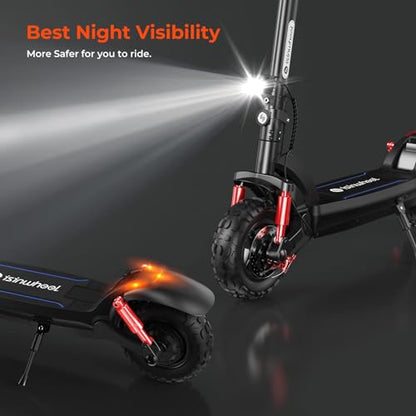 isinwheel Electric Scooter, 11" Electric Scooters Adult Off-road Tires, 45 km Long Range Adult Electric Scooter, 3 Speed Modes with Smart LCD Display Fast E-Scooter