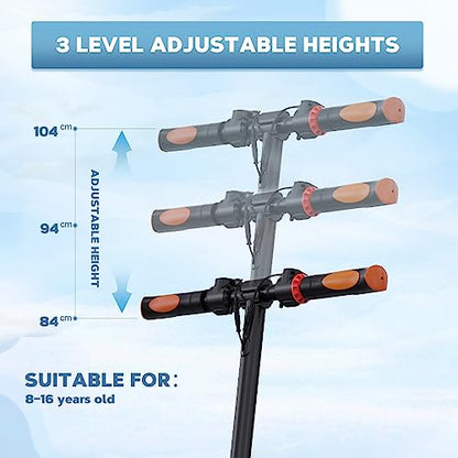RCB Electric Scooter for Kids age 8-12-16, Only 7.55KG Foldable Electric Scooter, Two Types of Braking, Maximum Range 16 KM, Maximum Speed 12.4 MPH, Gift for Kids and Teenagers