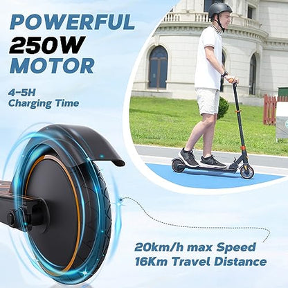 RCB Electric Scooter for Kids age 8-12-16, Only 7.55KG Foldable Electric Scooter, Two Types of Braking, Maximum Range 16 KM, Maximum Speed 12.4 MPH, Gift for Kids and Teenagers