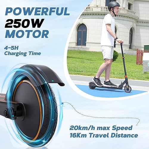 RCB Electric Scooter for Kids age 8-12-16, Only 7.55KG Foldable Electric Scooter, Two Types of Braking, Maximum Range 16 KM, Maximum Speed 12.4 MPH, Gift for Kids and Teenagers
