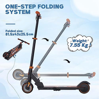 RCB Electric Scooter for Kids age 8-12-16, Only 7.55KG Foldable Electric Scooter, Two Types of Braking, Maximum Range 16 KM, Maximum Speed 12.4 MPH, Gift for Kids and Teenagers