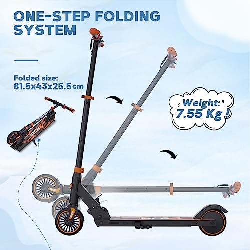 RCB Electric Scooter for Kids age 8-12-16, Only 7.55KG Foldable Electric Scooter, Two Types of Braking, Maximum Range 16 KM, Maximum Speed 12.4 MPH, Gift for Kids and Teenagers