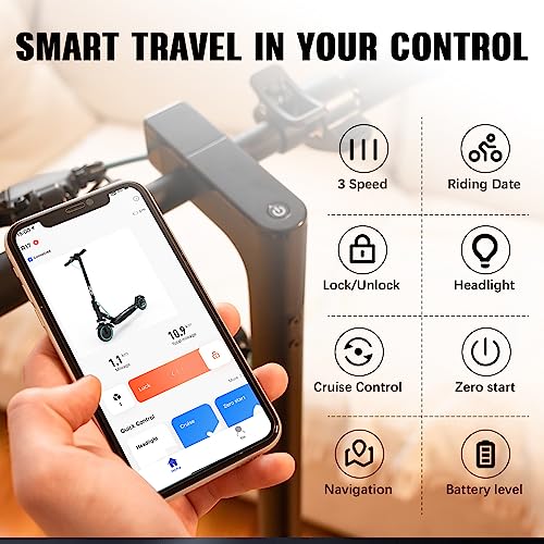 RCB Electric Scooter Adult,Long-Range E-Scooter,Max 25km/h,Comfortable Shock Absorption,APP Connectivity,Foldable, Safe Braking System,LED Display,Gift for Adults and Teenagers!