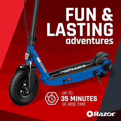 Razor Power Core S85 Electric Scooter for Kids Age 8 and Up, 8" Pneumatic Front Tire,Power Core High-Torque Hub Motor, Up to 10 mph, All-Steel Frame, Blue