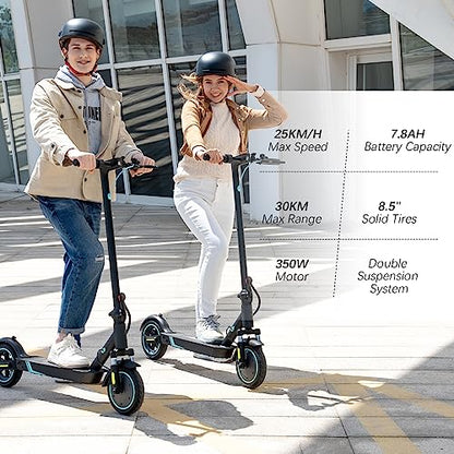 RCB Electric Scooter Adult,Long-Range E-Scooter,Max 25km/h,Comfortable Shock Absorption,APP Connectivity,Foldable, Safe Braking System,LED Display,Gift for Adults and Teenagers!