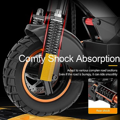 Ealirie Electric Scooter 10'' for Adults, Powerful Motor 500W, 40-50KM Range, Max Speed 25KM/H, Folding Scooter, 3 Speed Modes with LCD Screen for Adults, Black