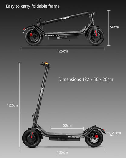 Apachie Shadow Edition Adults Electric Scooter, 500W Motor, 10.5 inch Wheels, E-Scooter, 12.5AH Lithium Battery, 3 Speed Modes, 45km Long Range, Dual Braking System, APP Control, Bluetooth …
