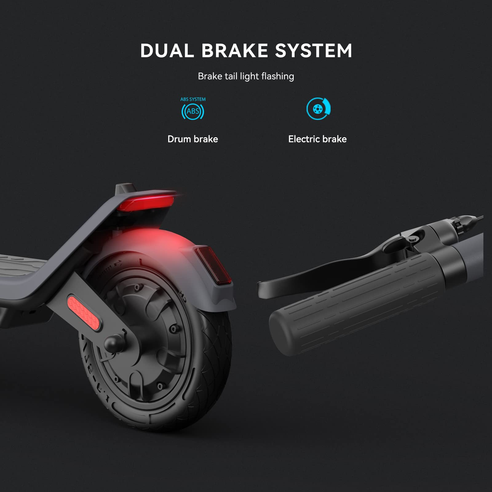 M MEGAWHEELS Electric Scooter Adult, 9" Tires, 25km/h Max Speed with 3 Speed Modes, Up to 20km Range, Double Braking System and App