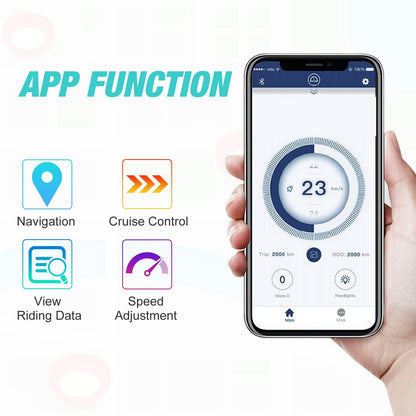 RCB Electric Scooter, Ultra Portable Electric Scooter with APP, Cruise Control, 3 Speed Mode, LCD Display, Innovative Folding Method, Electric Scooter Adult