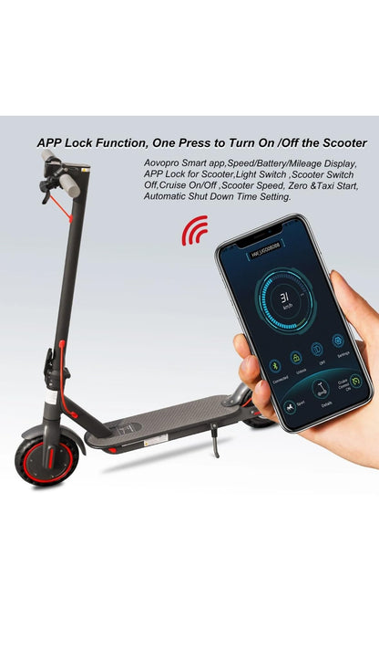 AOVO Electric Scooter Adult, 350W Motor, 30km Long Range, Max Speed 25 km/h, 3 Speed Settings, App Control