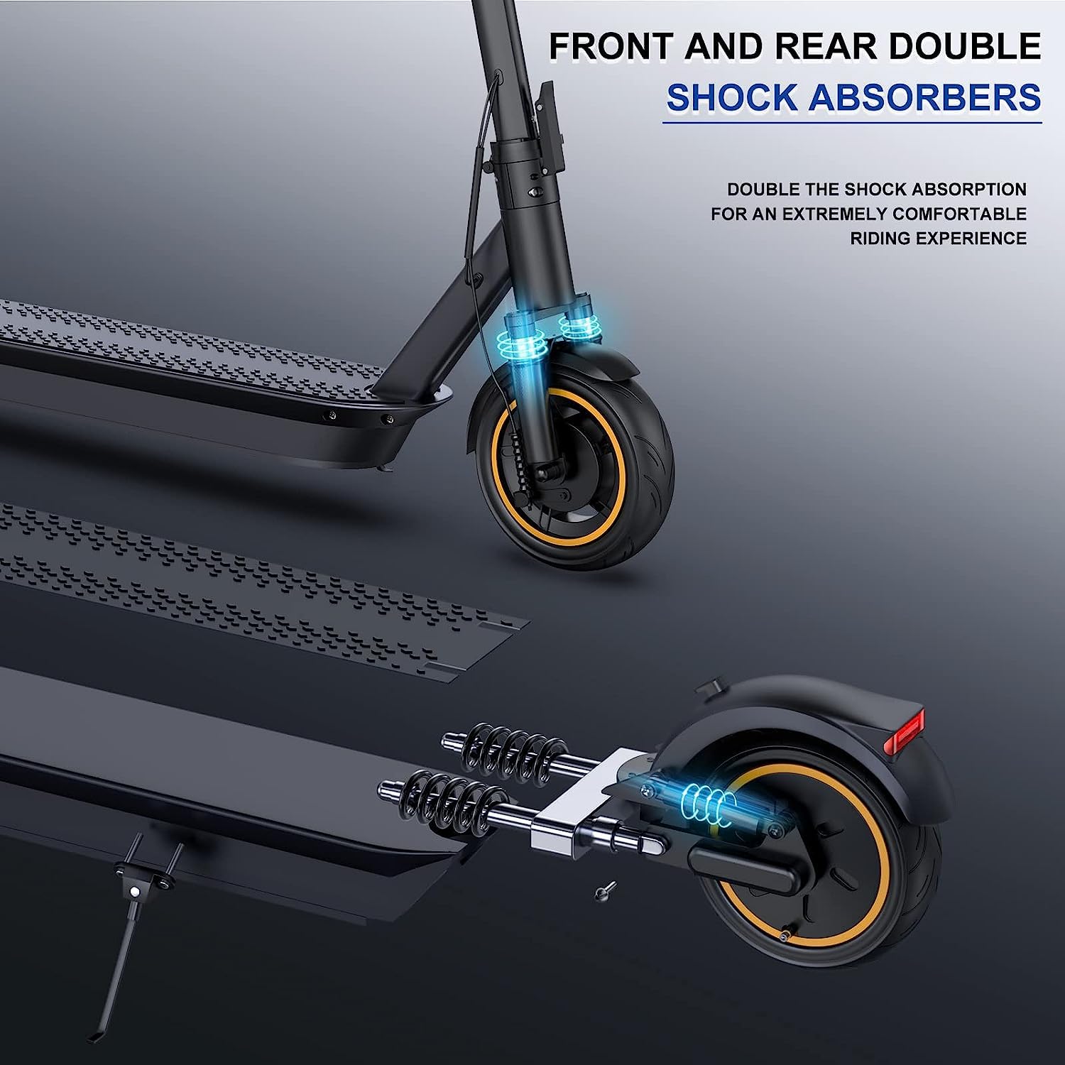 AOVOPRO Electric Scooter Adult, 350W Motor, 30km Long Range, Max Speed 25 km/h, 3 Speed Settings, App Control (10'' with dual suspension and 45 km range)