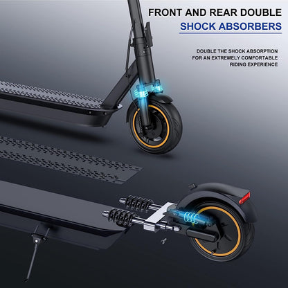 AOVOPRO Electric Scooter Adult, 350W Motor, 30km Long Range, Max Speed 25 km/h, 3 Speed Settings, App Control (10'' with dual suspension and 45 km range)