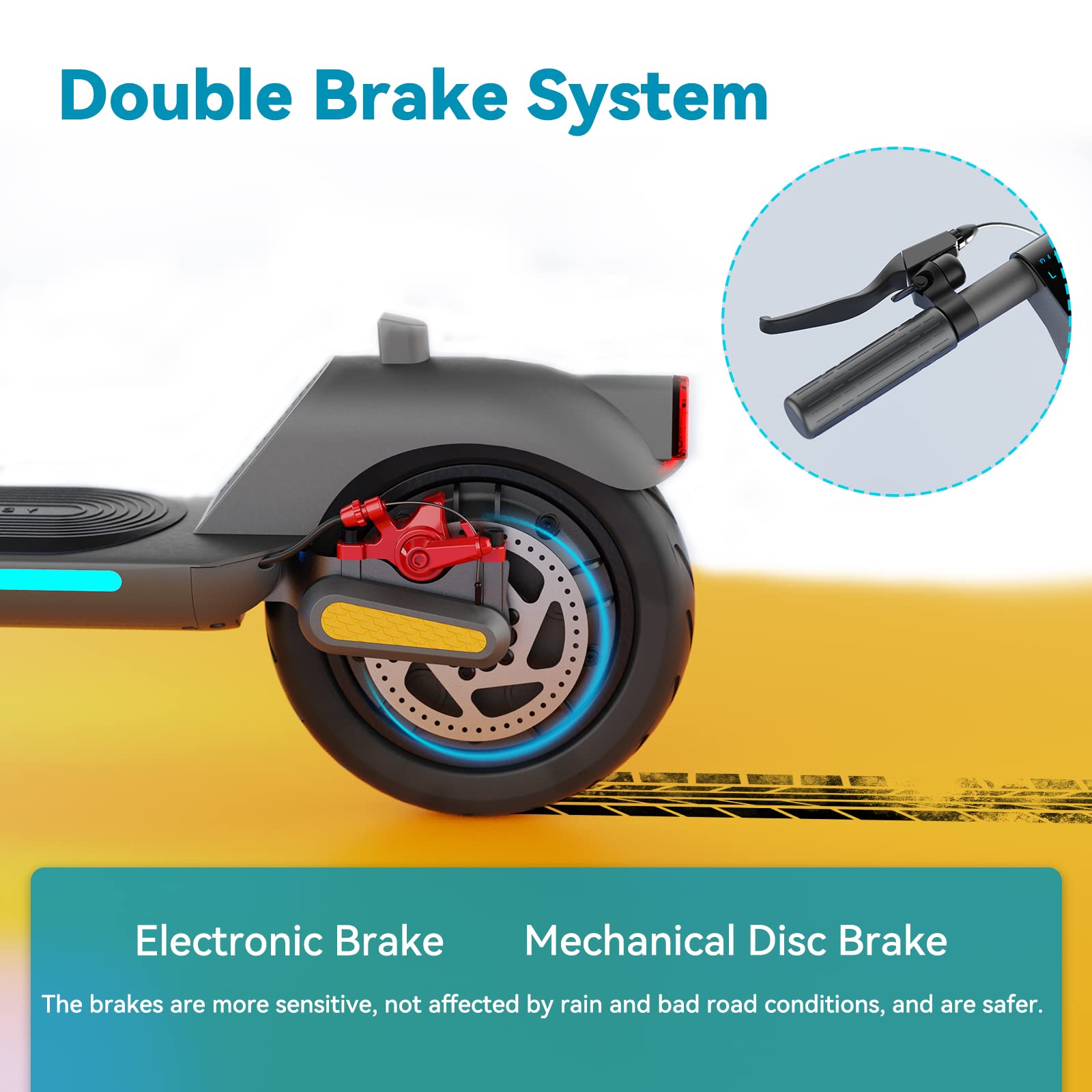 Electric Scooter Adult, 30-35KM Range, 25KM/H Maximum Speed, 9 Inch Tyres, 350 W Motor, App Control, Maximum Load 120 kg
