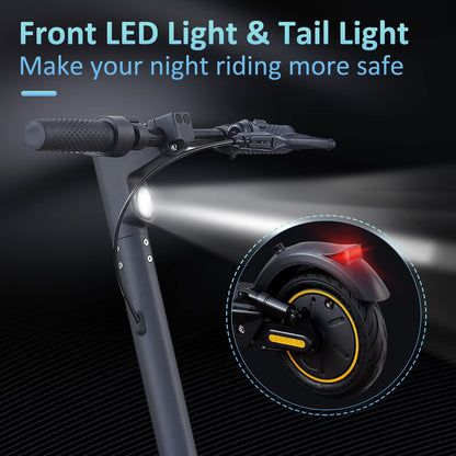 AOVOPRO Electric Scooter Adult, 350W Motor, 30km Long Range, Max Speed 25 km/h, 3 Speed Settings, App Control (10'' with dual suspension and 45 km range)