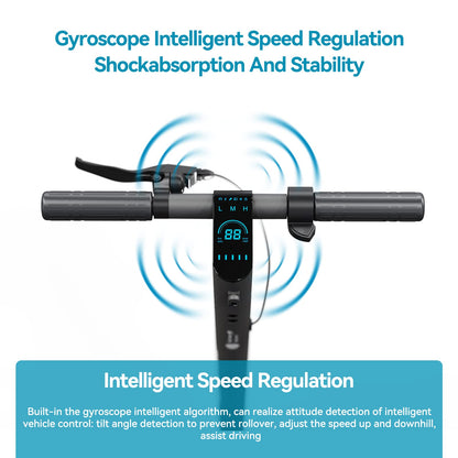 Electric Scooter Adult, 30-35KM Range, 25KM/H Maximum Speed, 9 Inch Tyres, 350 W Motor, App Control, Maximum Load 120 kg
